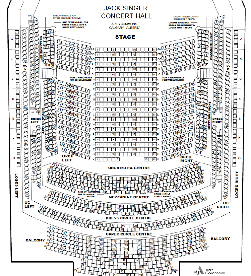 Jack Singer Concert Hall Seating Chart